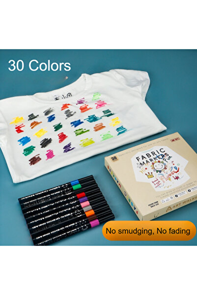 Choice 30 Colors 6/8/12/24/30 Colors Fabric Marker Pens Waterproof Colored Ma...