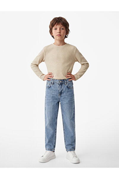 Koton Crew Neck Cotton Basic Long Sleeve Basic T-Shirt