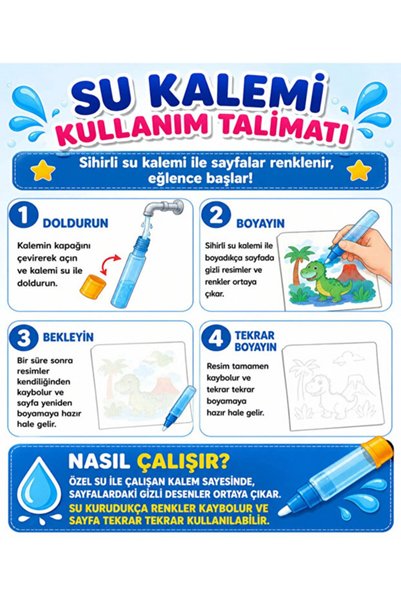 Magic Water كتاب التلوين السحري للرسم بالألوان المائية الحميمية بالألوان المائية 6 صفحات مملكة الحيوان