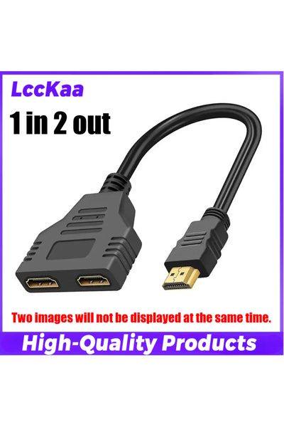Choice black 1 in 2 Out HDMI-compatible Splitter Cable 1080P Male To Female D...