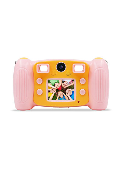 Kids 1080P HD Çocuk Fotoğraf Makinesi / Kamera – Çift Kameralı, Selfie Özellikli, USB Şarjlı Pembe