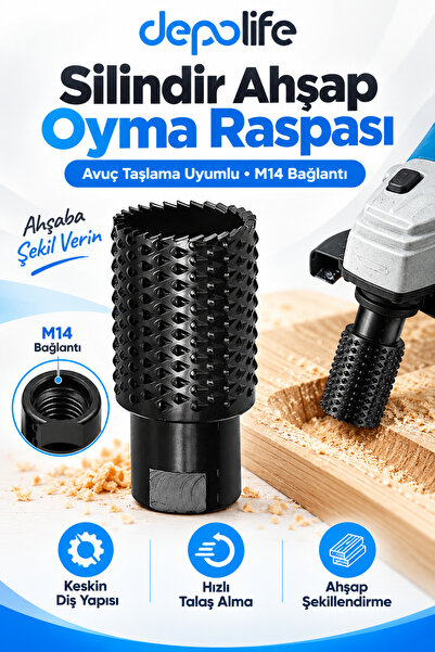 Depolife Avuç Taşlama Spiral Için Silindir Ahşap Oyma Raspalama Traşlama Sili...