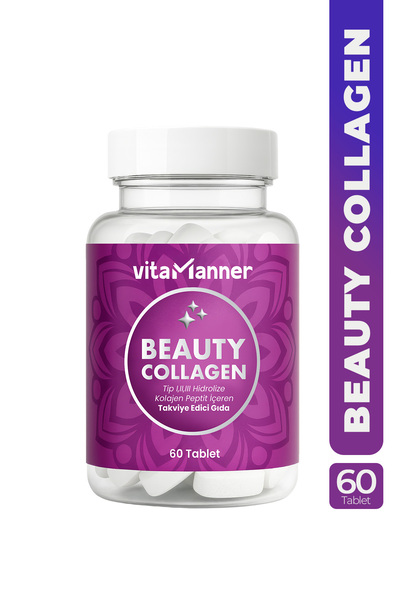 Vitamanner Beauty Collagen | 60 Tablet, Kolajen Tip 1, Tip 2, Tip 3, Vitamin ...