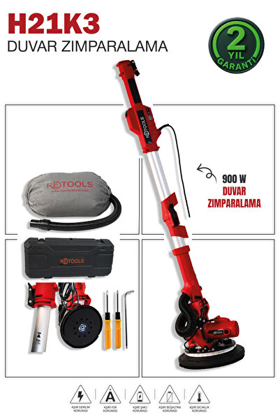 RETOOLS H21K3 Profesyonel Duvar Zımparalama Makinesi – Temiz, Hızlı ve Kusurs...