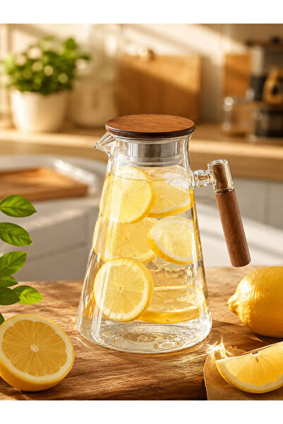 Maloria Crackle Desenli Akasya Cam Sürahi | 1800ml