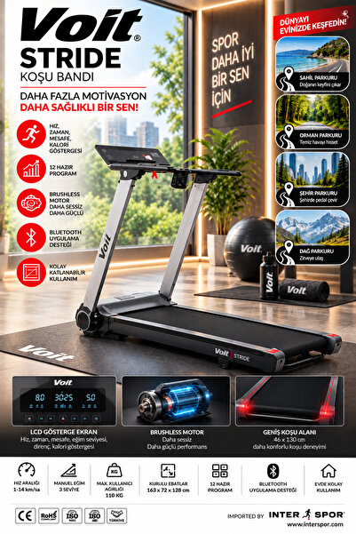 Voit Stride Otomatik Eğimli Koşu Bandı