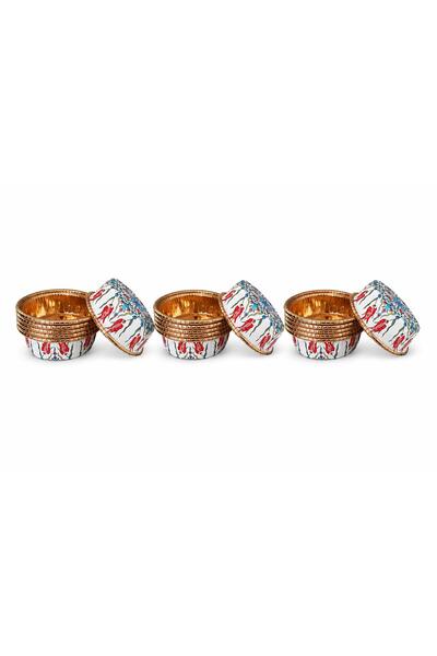Roll-Up Premium Lale Desenli Kap - Aşure Sütlaç Tatlı Kabı - 11,5x4,5 Cm. - 6...