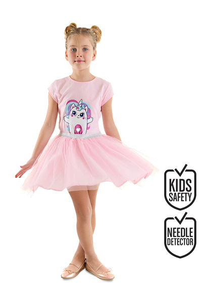Denokids Γατάκι Μονόκερος Κοριτσίστικο Τούλι Ροζ Φόρεμα