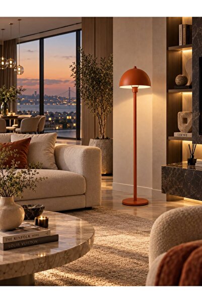 GemereHome MONO TERRA Turuncu Lambader Modern Dekoratif Metal Oturma Odası Ça...