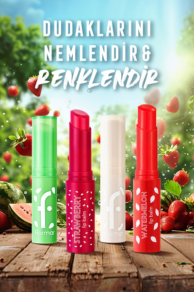 Flormar Shea Ve Kakao Yağı Içeren Renkli Dudak Nemlendiricisi (KARADUT) - Lip Balm - 8690604555376