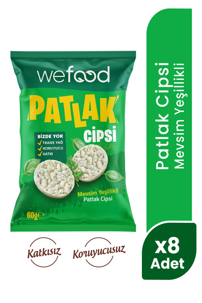 Wefood Mevsim Yeşillikli Patlak Cipsi 60 g 8'li