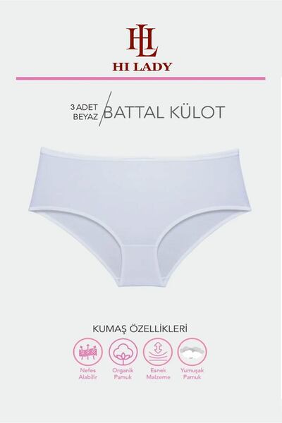 Hilady Women's Oversize Large Size Panties High Waist 3 Pack