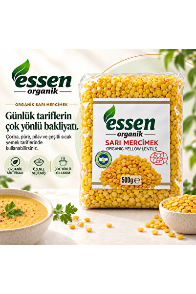 Essen Organik Organik Sarı Mercimek 500 Gr