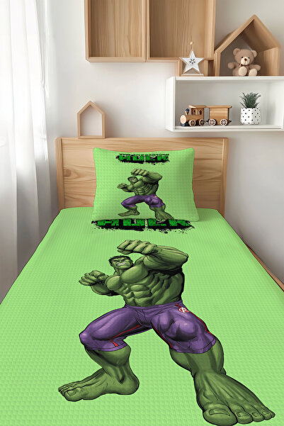 Şen Dekorasyon Green Line Character Children's Pique Set