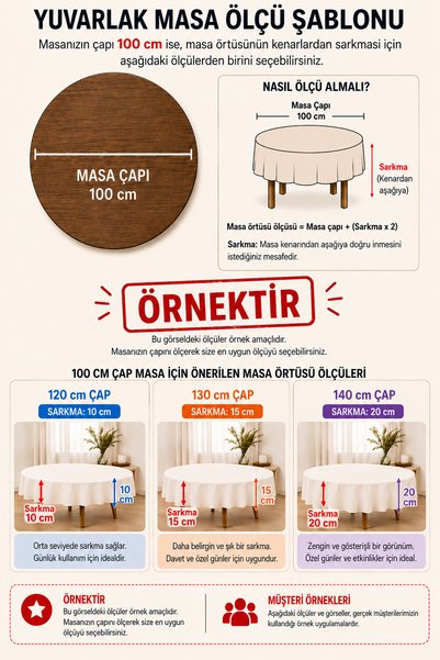 Ozsport Desenli Yuvarlak Pvc İnce Muşamba Masa Örtüsü Silinebilir Leke Tutmaz