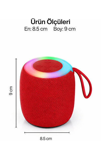 MetaForce Bluetooth Hoparlör / RGB Işıklı Şarjlı Type C FM Radyo USB Hafiza K...