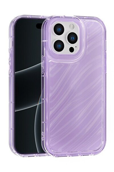 Vissona iPhone 15 Pro Max Kılıf – Kabartmalı Parlak Desenli Darbe Emici Silik...