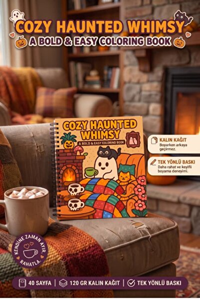 Pink Swan Craft كتاب تلوين كبير الحجم من Cozy Haunted Whimsy Bold And Easy مق...