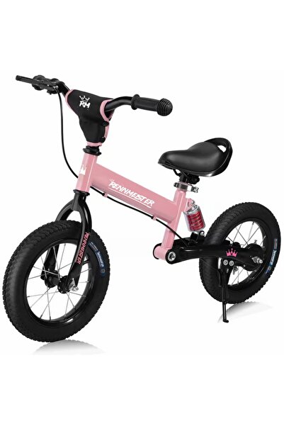 RENNMEISTER Bicicletă fără pedale, RENNMEISTER, 94 x 46 x 60 cm, suspensie cu amortizare, anvelope pneumatice, circ, șa cu eliberare rapidă, oțel, Roz