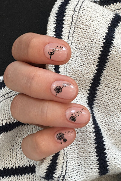 Flash Tattoos® Dandelion Tırnak Dövmesi - Tırnak Tattoo - Nail Art - Tırnak S...
