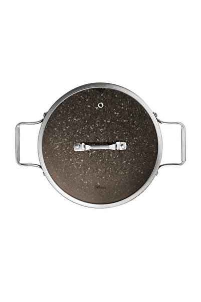 Brioni Stone-Age Terra 24 cm Çizilmez Yanmaz Yapışmaz İndüksiyonlu Basık Tencere