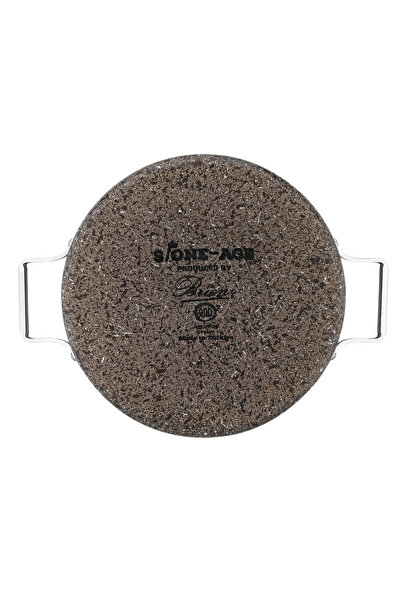 Brioni Stone-Age Terra 32 cm Çizilmez Yanmaz Yapışmaz İndüksiyonlu Basık Tencere