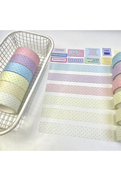 Choice 6pcsA 6pcs/Pack Kawaii Basic Dot Decorative Tape Set DIY Hand Book Mat...
