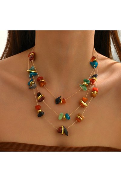 Choice YB4454-1 Personalized Ethnic Style Colorful Irregular String Multi-lay...