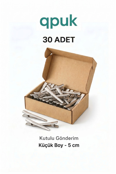 qpuk 30 Adet 5 cm Kuaför Fön Pensi – Kutulu Set, Mat Alüminyum Saç Tutucu, Pr...