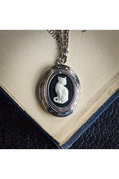 Choice3 YB1120-1BB Gothic Cat Cameo Pendant Necklaces for Women Vintage Grimo...