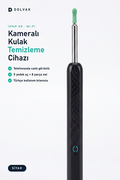 Dolvak Kameralı Kulak Temizleme Cihazı 1296P HD WiFi Otoskop - Türkçe Kılavuz...