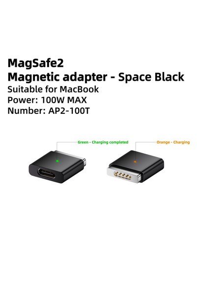 Choice6 محول Mag2T-Space Black 2025 الجديد من النوع C إلى Magsafe 2، يدعم الش...