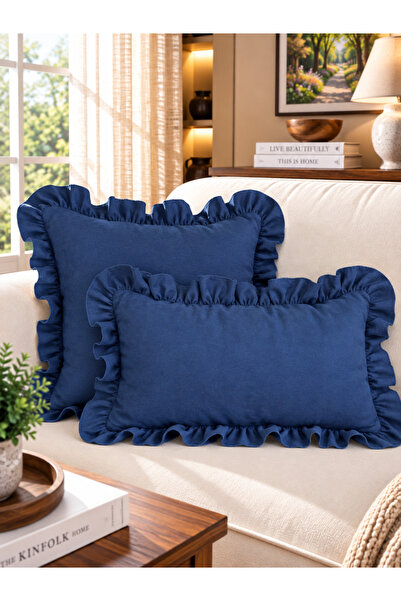 Valentia Decor Κάλυμμα μαξιλαριού με βελούδινη υφή Pearl Velvet, Vintage Fril...