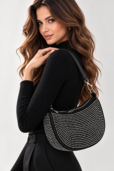 citycenterfashion Οβάλ Πέτρινη Τσάντα Μπαγκέτας cty-lbn-6440