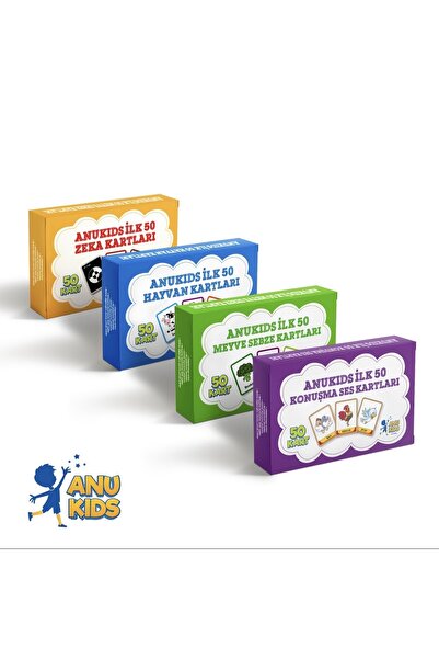 anu kids let's play Konuşma Kartları 4'lü Set 18+ay Nesne Eylem Ilişkisi-dört...