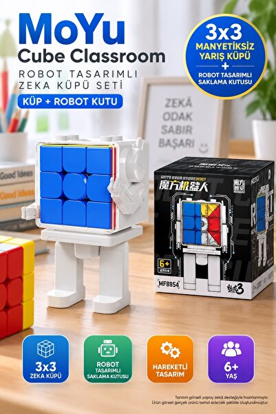 TOYFEST MoYu 3x3 Robot Zeka Küpü MFJS MeiLong MF8964 Beyaz Bulmaca Oyuncağı 7...