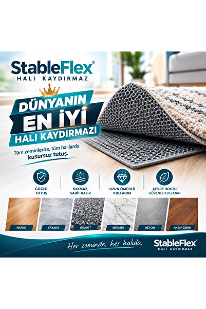 Stableflex Halı Kaydırmaz Mat Ped,Halı Kilim, Yatak Sabitleyici Altlık.Kusurs...