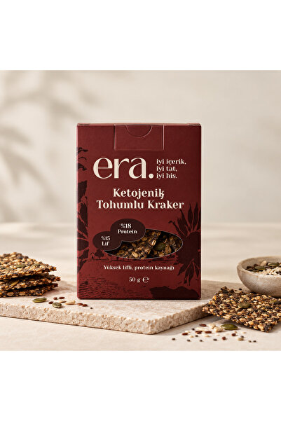 Era Gurme Ketojenik Tohumlu Kraker 50 g - Glutensiz Vegan Protein Kaynağı