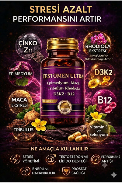 babaki Testomen Ultra 7 Aktif Ekstrakt + Çinko D3K2 | 60 Kapsül