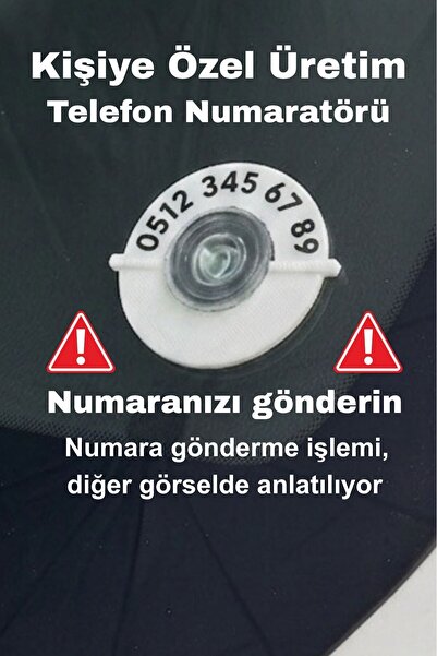 Vantuzlu Araç İçi Telefon Numaratörü - Kişiye Özel 3D Baskı Numara Gizleyen Kapaklı Güneşe Karşı Dayanıklı