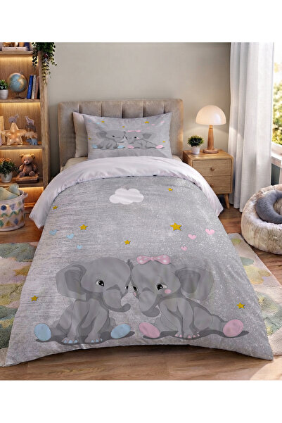 Şen Dekorasyon Cute Elephants Children's Bedding Set