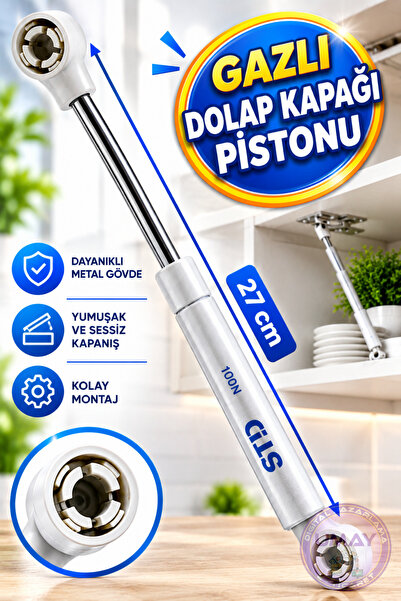 Std Dolap Kapak Gazlı Amortisörü Pistonu 27 cm 100N Mobilya Kapak Hidroliği Y...