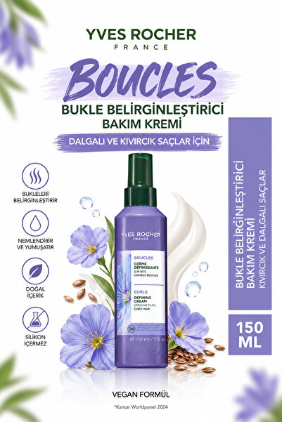 Yves Rocher Nemlendirici Bukle Belirleyici Saç Kremi Kıvırcık ve Dalgalı Saçl...