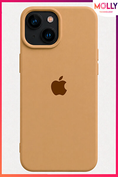 Molly iPhone 13/14 İçin Latte Soft İçi Kadife Lansman Silikon Kılıf