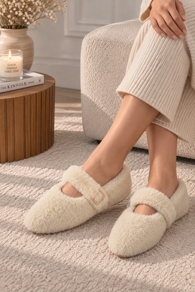 star shoes Yumuşak Peluş Kadın Ev Babeti Ses Yapmaz Hafif Taban Panduf