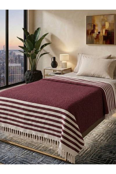 SHIPLA HOME Leganes Desenli Saçaklı Tek Kişilik Pike