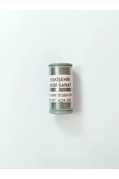 Eskişehir hobi sanat 0.2 Mm 30 Metre Polyester Tesbih ipi Açık Gri Renk ( En ...