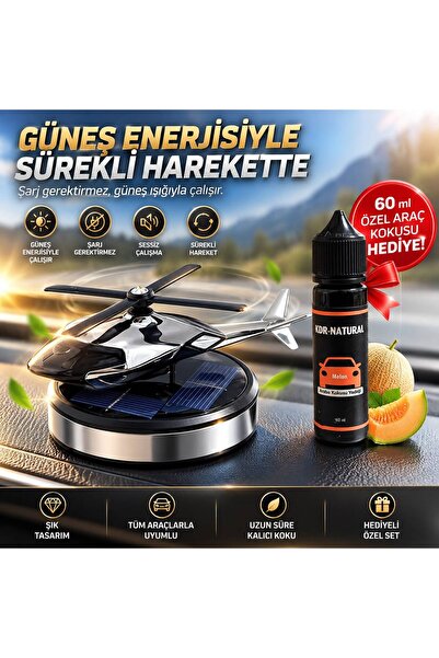 luvroshe Helikopter Araba Kokusu gri Güneş Enerjili OTO-ODA Kokusu Aksesuar A...