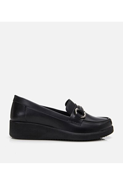 Yaya by Hotiç Γυναικεία μαύρη πόρπη casual loafer
