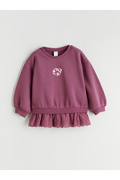 LC Waikiki Alita City Farkıyla Lcw Kids Plum 3 Threaded Printed Loose & Baggy...